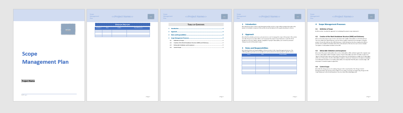Scope Mgmt Plan Template Overview